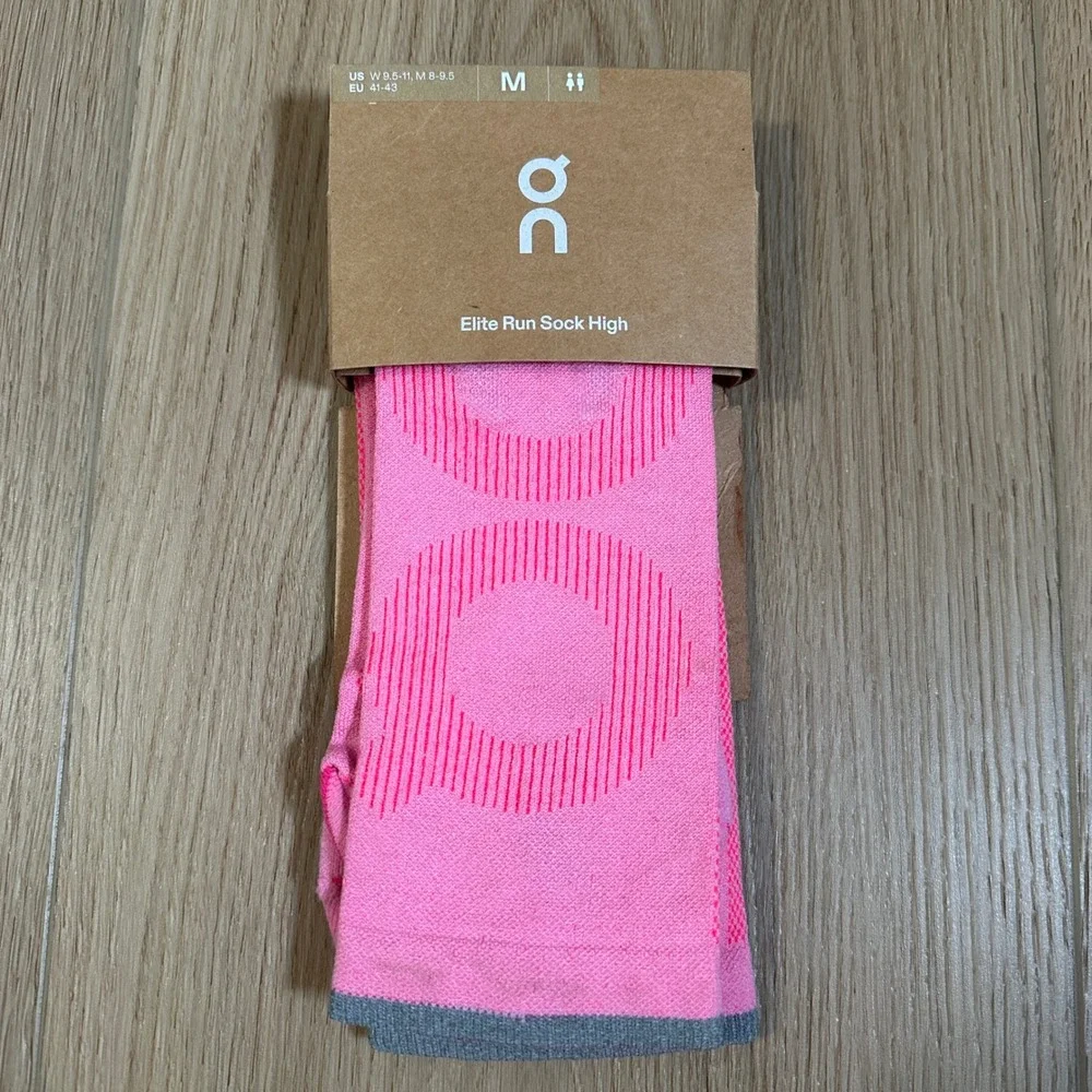 On Running Elite Run Sock High Raspberry Pink Womens M 9.5-11 2UF10013955 NEW
